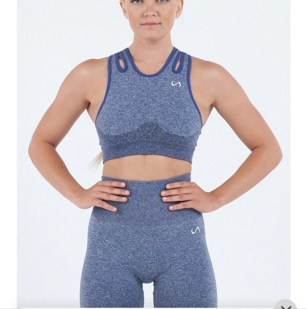 TLF React Seamless Sports bra sz small navy Heather NEW With tags WL4
